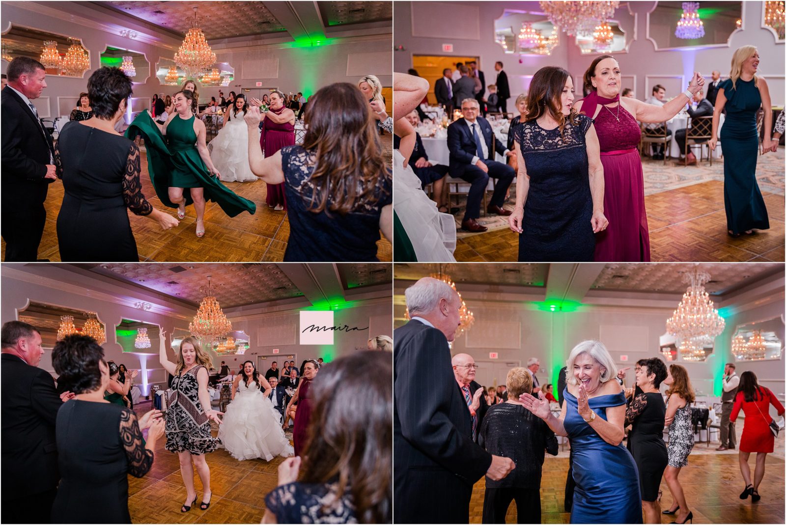 Oakbrook wedding in Drury Lane ,Venue, Reception Hall, Bride and Groom, guests family and friends dancing dance floor party dj