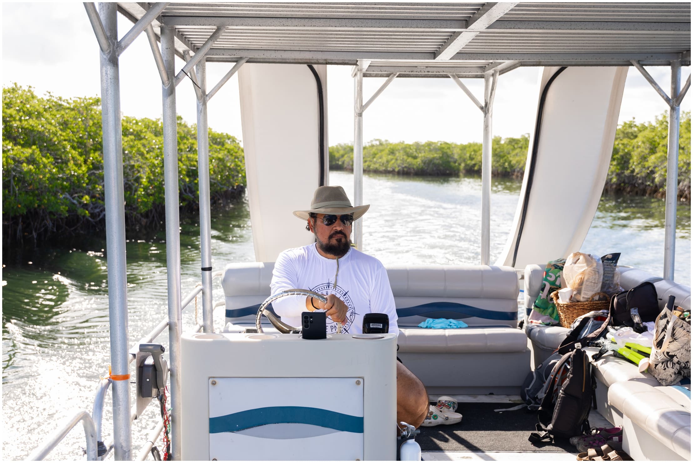 Florida Keys, rented a boat at Sugar Loaf Backcountry Boat Rentals snorkling swimming blue turquoise waters 